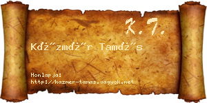 Kázmér Tamás névjegykártya